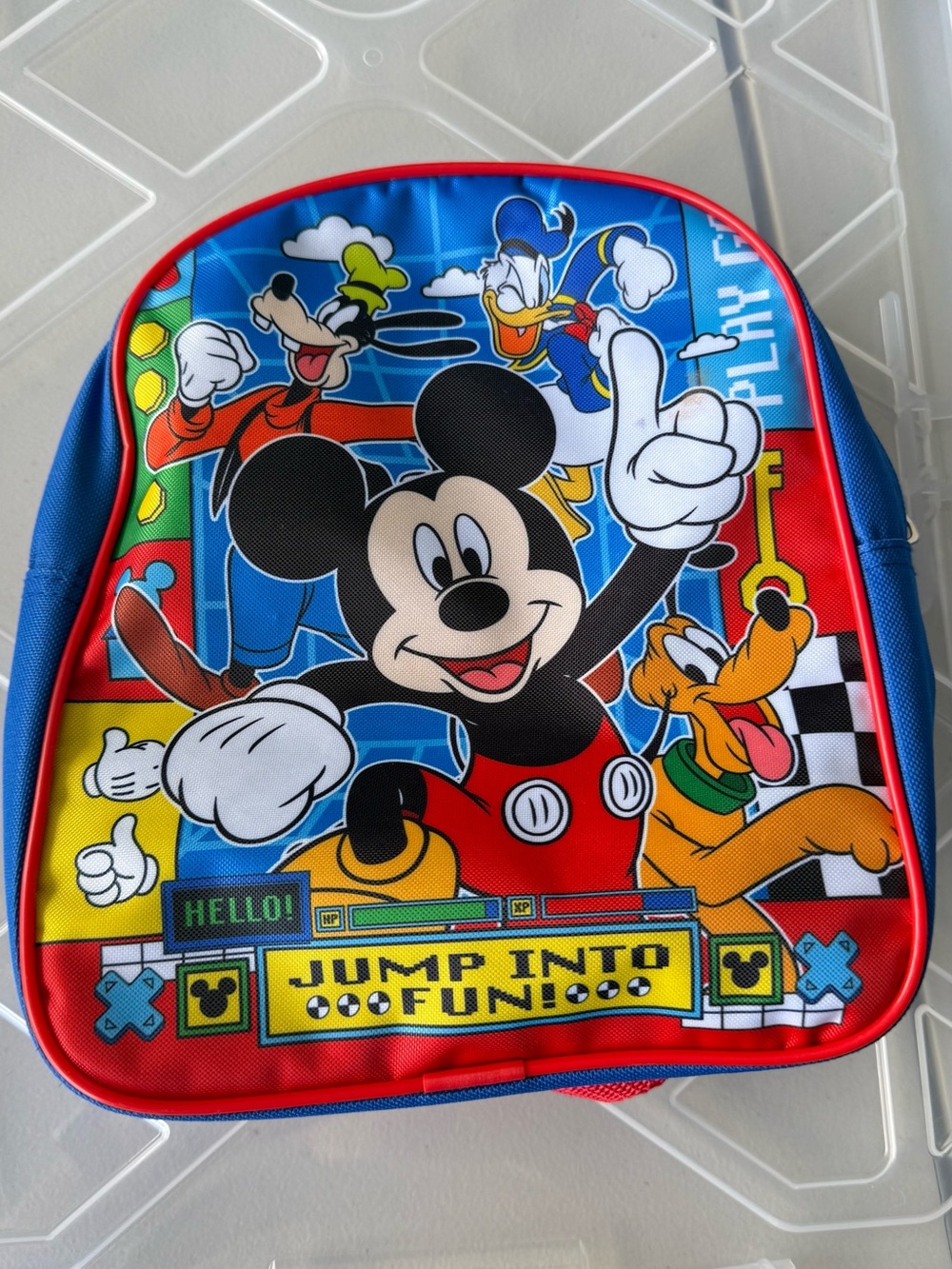 Disney Mickey Mouse Colorful Red & Blue Toddler Backpack